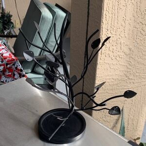 Black Metal Jewelry Tree Stand